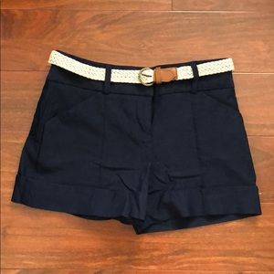 By & By Navy Blue Junior’s Shorts With Belt